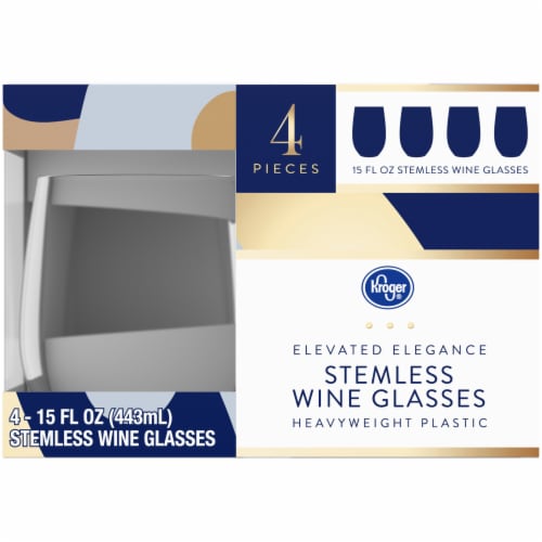 Kroger® Elevated Elegance Heavyweight Plastic Stemless Wine Glasses Perspective: right