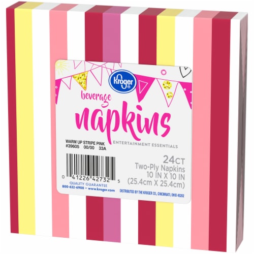 Kroger® Entertainment Essentials Pink Warm Up Stripe Party Paper Napkins Perspective: right