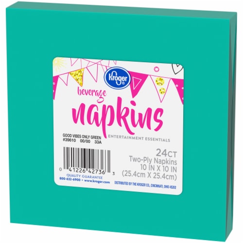 Kroger® Entertainment Essentials Good Vibes Only Beverage Napkins - Green Perspective: right