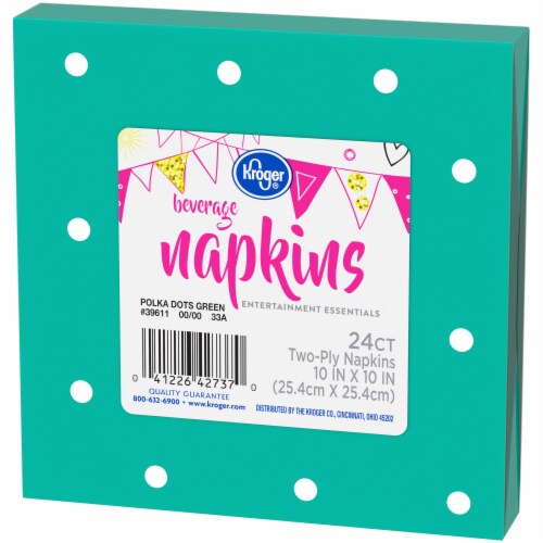 Kroger® Entertainment Essentials Polka Dots Beverage Napkins - Green Perspective: right