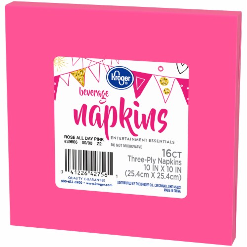 Kroger® Entertainment Essentials 3-Ply Beverage Napkins - Rose All Day Pink Perspective: right