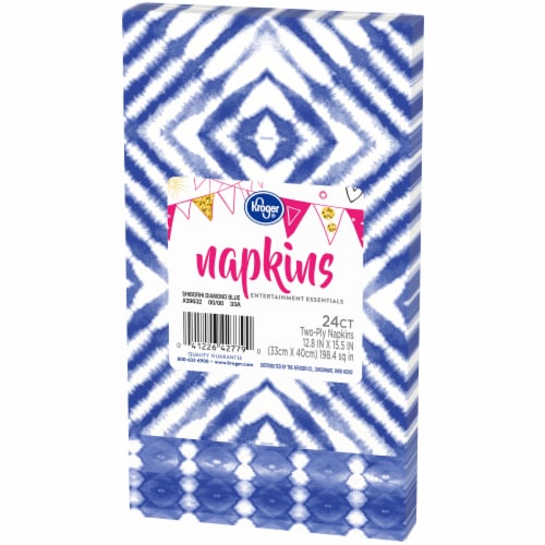 Kroger® Entertainment Essentials Shiborhi Diamond Guest Napkins - Blue Perspective: right