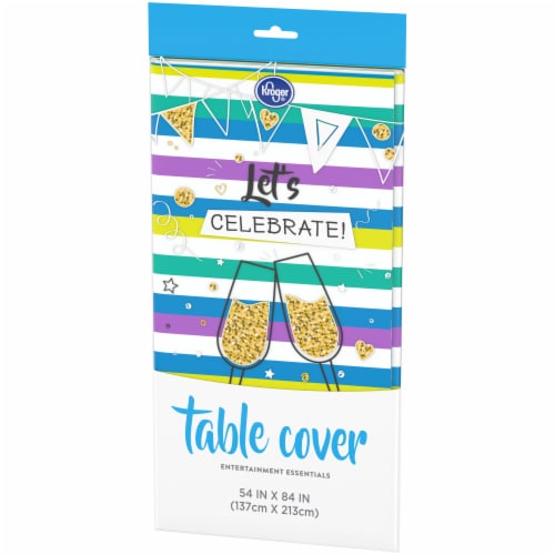 Kroger® Entertainment Essentials Table Cover - Cool Stripe Green Perspective: right
