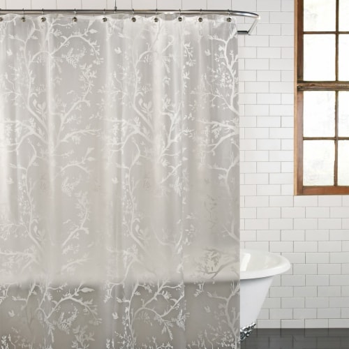 Everyday Living Langley Floral Shower Curtain - White Perspective: right