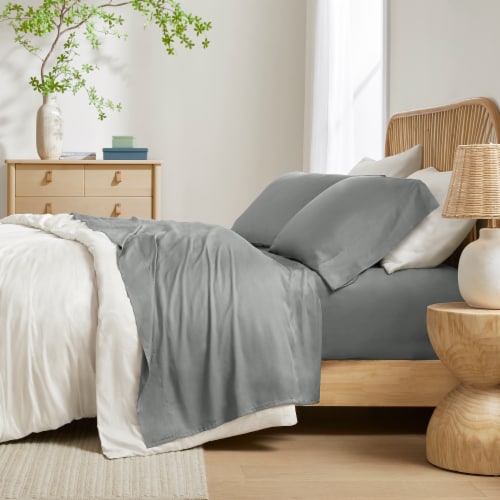 Modavari Home Fashions Bamboo Pillow Case - Light Gray Perspective: right