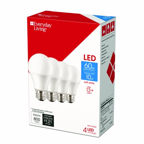 Everyday Living® 10-Watt (60-Watt) A19 LED Dimmable Light Bulb - Soft White (2700K) Perspective: right