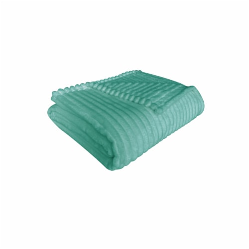 Everyday Living® Ribbed Microplush Throw - Green Perspective: right