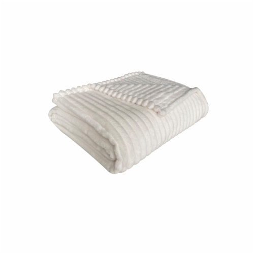 Everyday Living® Ribbed Microplush Throw - Tofu Perspective: right