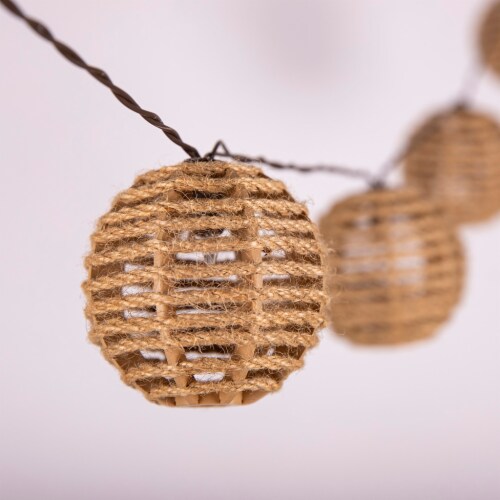 HD Designs Outdoors Hemp Rope Ball String Lights Perspective: right