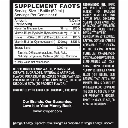 Kroger® Grape Extra Strength Energy Shots Perspective: right