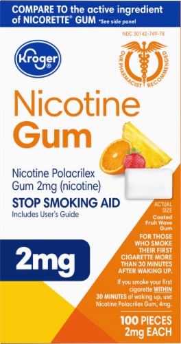 Kroger® Coated Fruit Wave Nicotine Gum 2mg Perspective: right