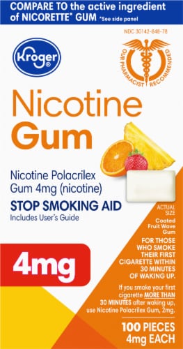Kroger® Coated Fruit Wave Nicotine Gum 4mg Perspective: right