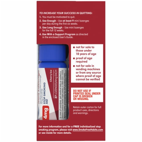 Kroger® Cherry Ice Nicotine Mini Lozenges 4mg Perspective: right