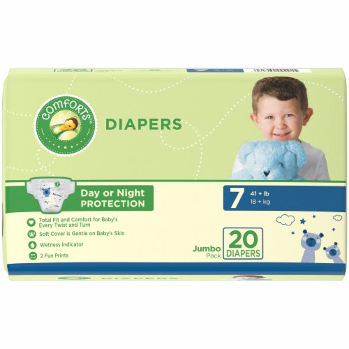 Pañales talla 7, 20 unidades, pañales desechables Kroger Comforts Day  Night, 41+ libras