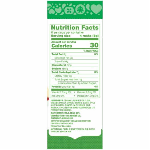 Simple Truth Organic™ Rice Rusks Apple & Kale Baby Teething Wafers Packs 12 Count Perspective: right
