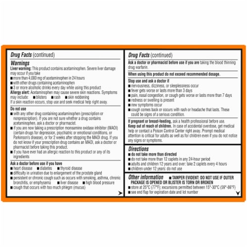 Kroger® Guaifenesin and Phenylephrine HCl Sinus Relief Pressure & Pain Caplets with Acetaminophen Perspective: right