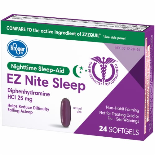 Kroger® EZ Nite Sleep Nighttime Sleep-Aid Softgels 25mg Perspective: right
