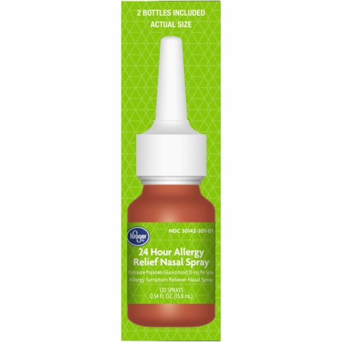Kroger® 24 Hour Allergy Relief Nasal Spray 2 Count Perspective: right