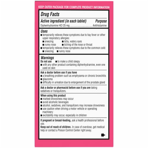 Kroger® Allergy Relief Antihistamine Tablets 25mg Perspective: right