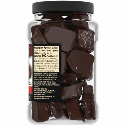 Private Selection® Dark Chocolate Sea Salt Soft Caramels Holiday Candy Perspective: right