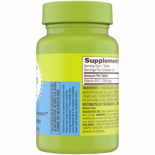 Kroger® Vitamin B12 Coated Tablets 1000mcg Perspective: right