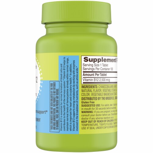 Kroger® Vitamin B12 Tablets 2500mcg Perspective: right