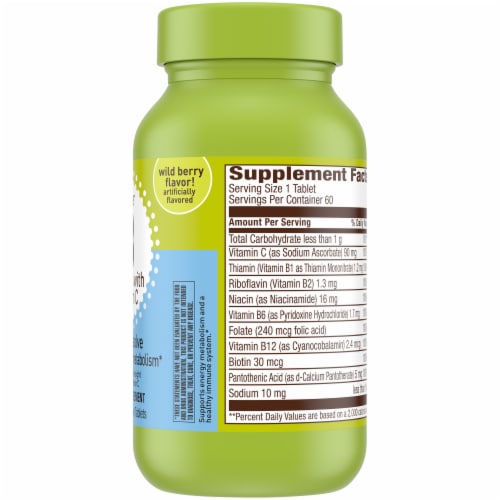 Kroger® Wild Berry Flavor Super B Complex with Vitamin C Dietary Supplement Quick Dissolve Tablets Perspective: right