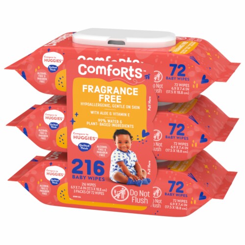 Comforts™ Fragrance Free Baby Wipes Perspective: right