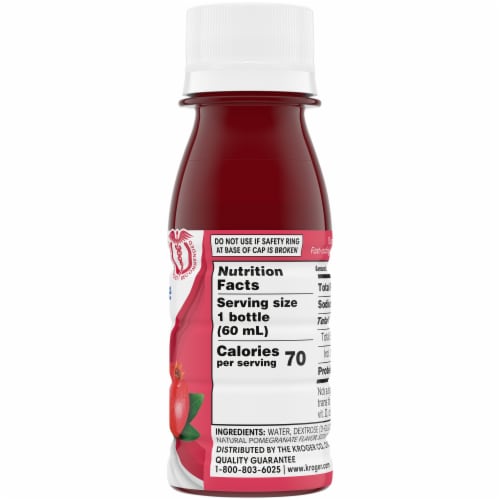 Kroger® Pomegranate Flavor Glucose Shot Bottle Perspective: right