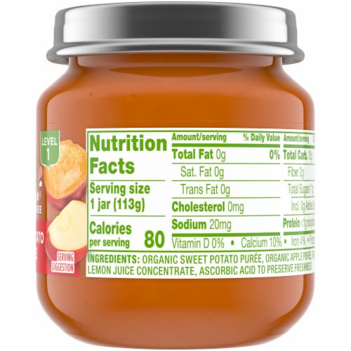 Simple Truth Organic® Sweet Potato and Apple Stage 1 Baby Food Puree Jar Perspective: right