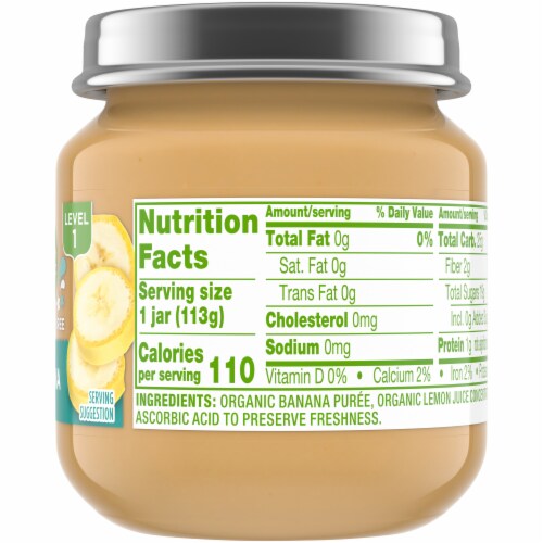 Simple Truth Organic® Banana Stage 1 Baby Food Puree Jar Perspective: right