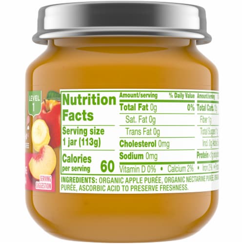 Simple Truth Organic® Apple Nectarine and Banana Stage 1 Baby Food Jar Perspective: right