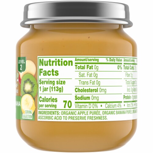 Simple Truth Organic® Apple Banana and Kiwi Stage 1 Baby Food Puree Jar Perspective: right
