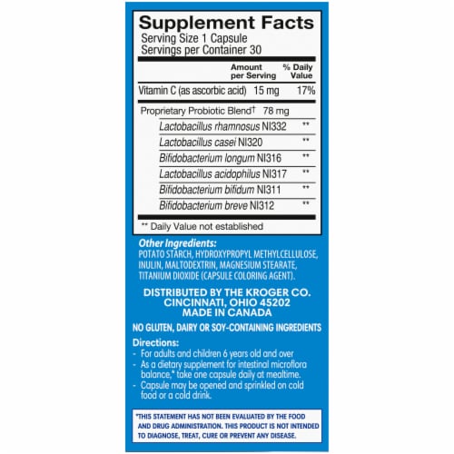 Kroger® Daily Probiotic Capsules Perspective: right
