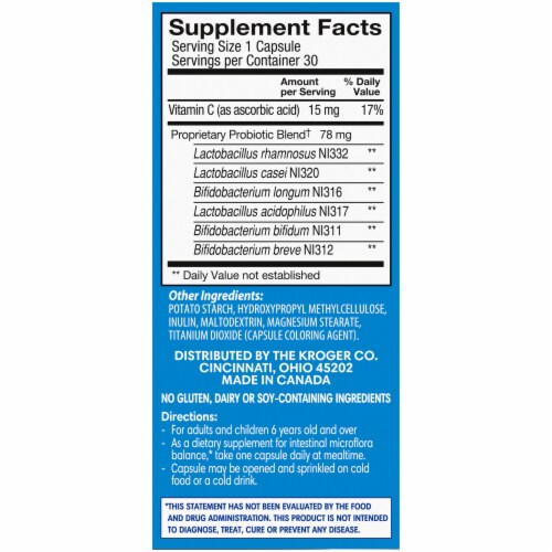 Kroger® Daily Probiotic Capsules Perspective: right