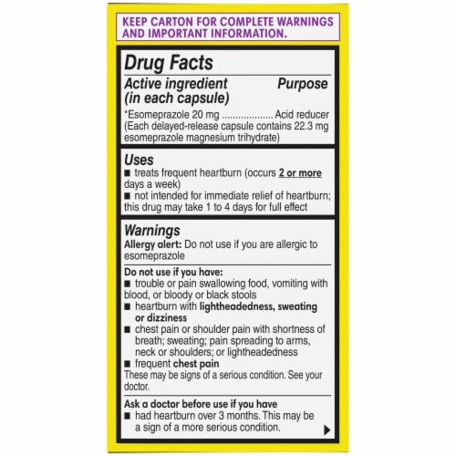 Kroger® Esomeprazole Acid Reducer Capsules Magnesium 20mg Perspective: right