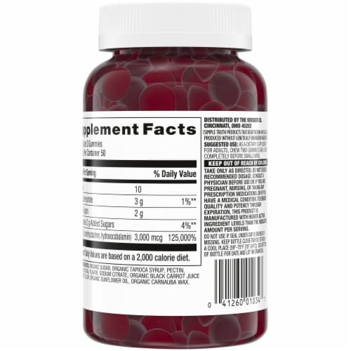 Simple Truth® Vitamin B12 Gummies Raspberry 3000mcg Perspective: right