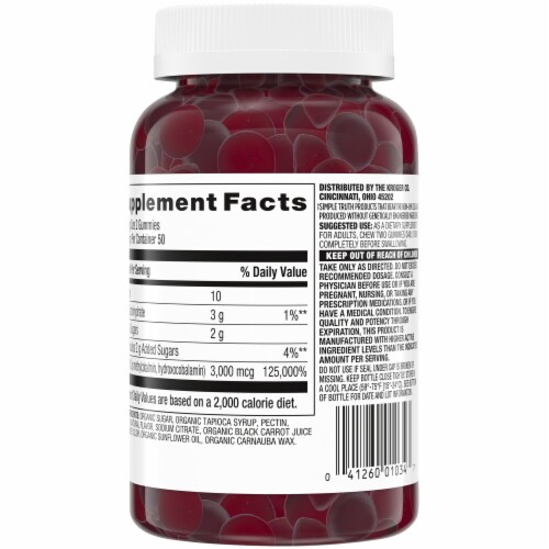 Simple Truth® Vitamin B12 Gummies Raspberry 3000mcg Perspective: right