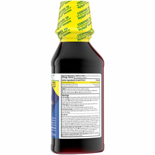 Kroger® Mixed Berry NightTime Cold & Flu Multi-Symptom Relief Liquid Medicine Perspective: right