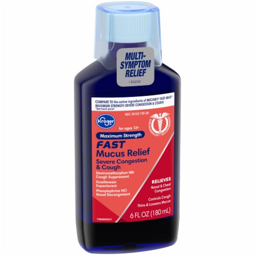Kroger® Maximum Strength Severe Congestion & Cough Fast Mucus Relief Liquid Medicine Perspective: right