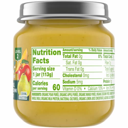Simple Truth Organic® Mango Pear Apple Zucchini and Yogurt Stage 1 Baby Food Puree Perspective: right
