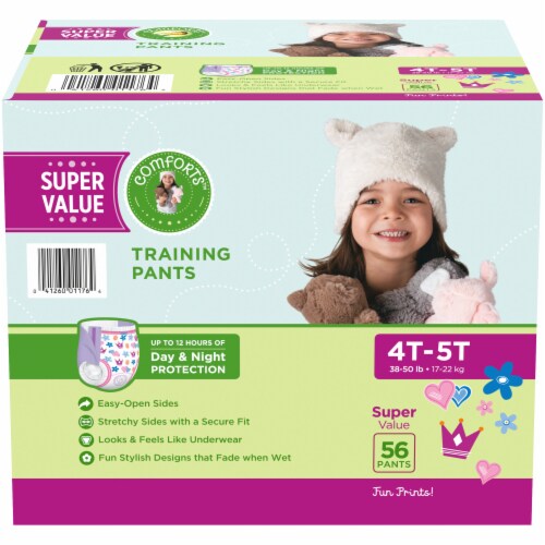 Comforts™ Day or Night Training Pants Girls 4T-5T (37+ lbs) Perspective: right