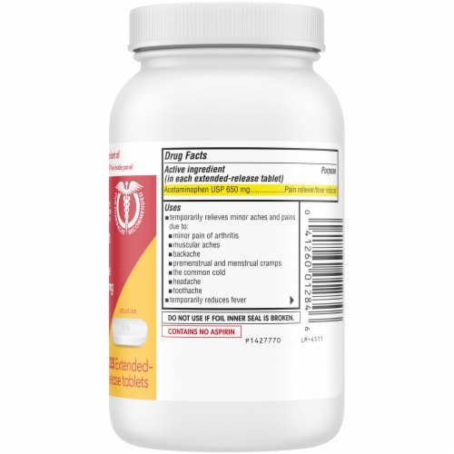Kroger® Arthritis Pain Relief Acetaminophen Extended-Release Tablets 650mg Perspective: right