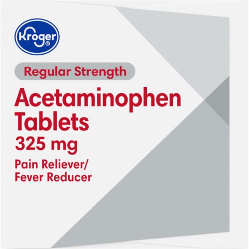 Kroger® Regular Strength Acetaminophen Pain Reliever & Fever Reducer Tablets 325mg Perspective: right
