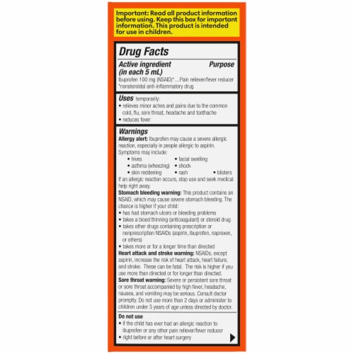 Kroger® Children's Grape Ibuprofen Liquid 100mg Perspective: right