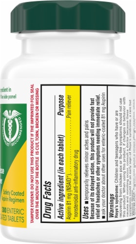 Kroger® Low Dose Aspirin Delayed-Release Tablets 81mg Perspective: right