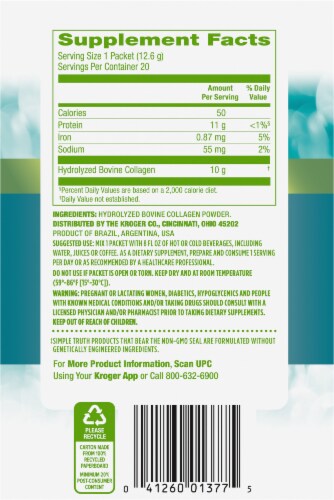 Simple Truth™ Single Serve Unflavored Collagen Peptide Powder Perspective: right