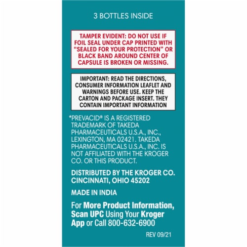 Kroger® Lansoprazole 24 Hour Acid Reducer Capsules Perspective: right