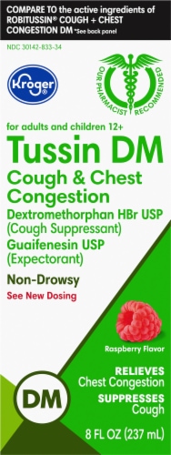 Kroger® Tussin DM Cold & Congestion Non Drowsy Liquid Medicine Perspective: right