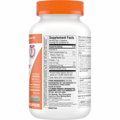 Kroger® Psyllium Daily Fiber Capsules Perspective: right